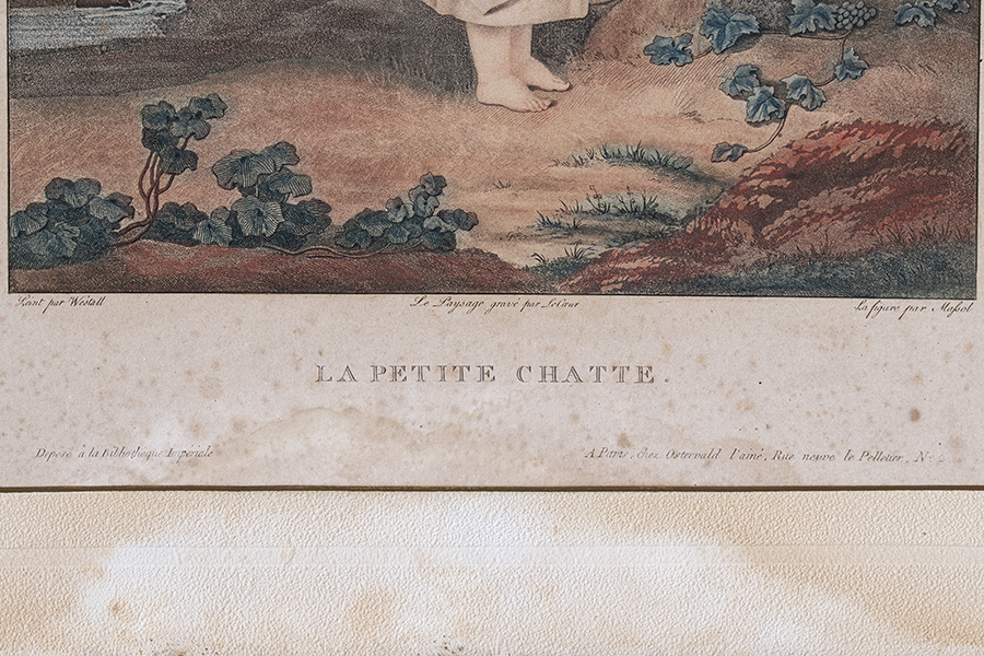 フランスアンティーク　リトグラフ　文字